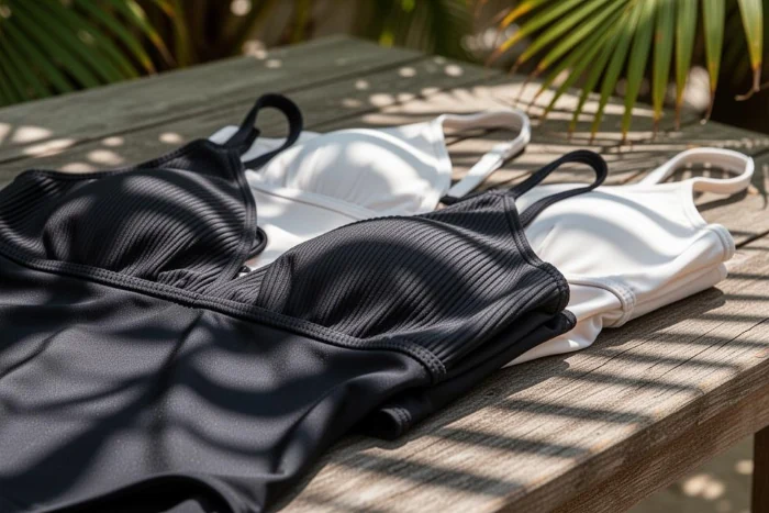 maillots de bain blancs et noirs